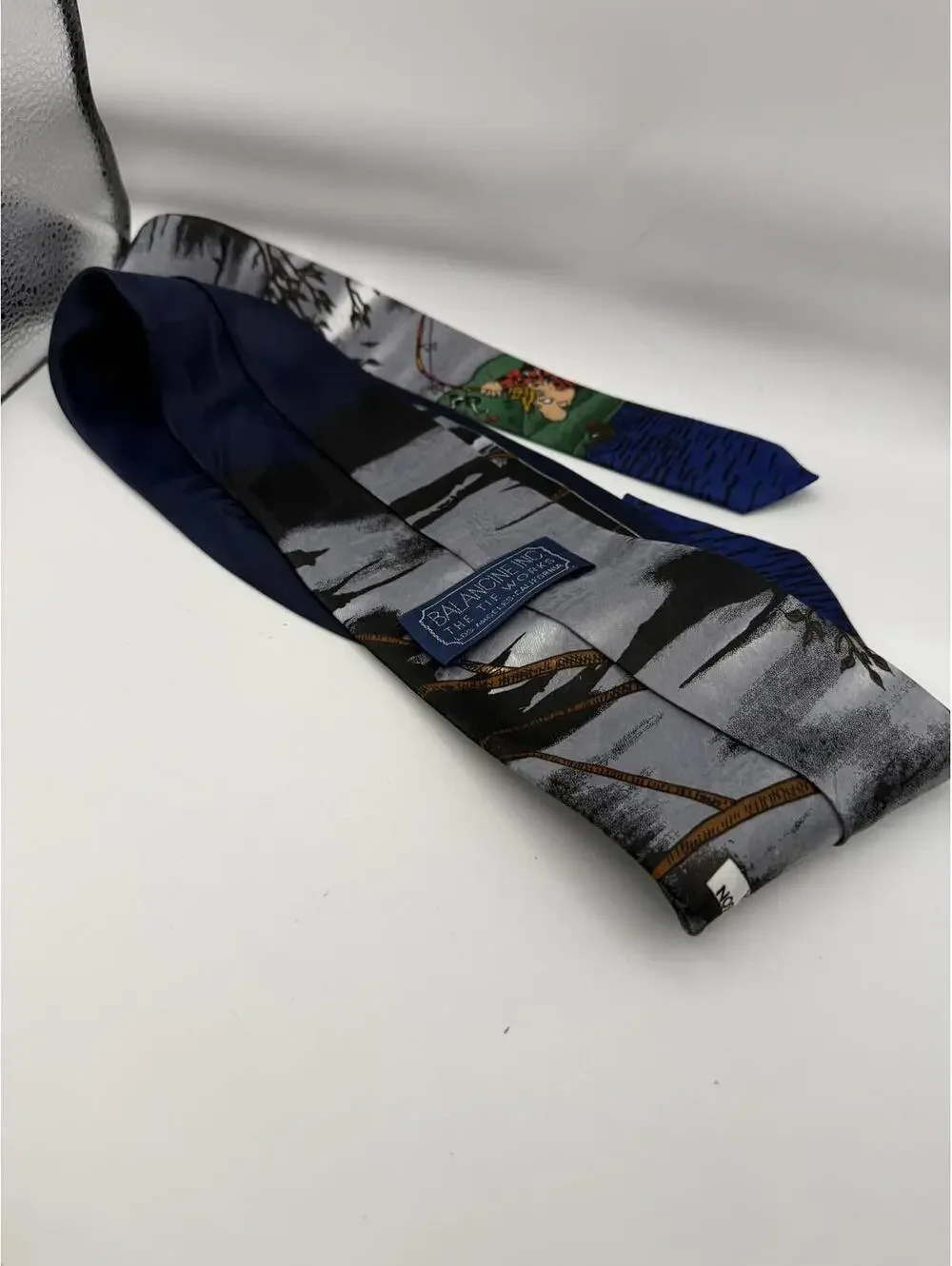 Novelty Fishing Cartoon Print Neck Tie